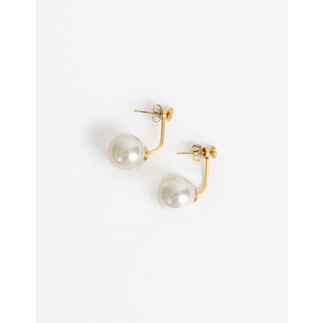 Aros Pasantes Perla Dorado