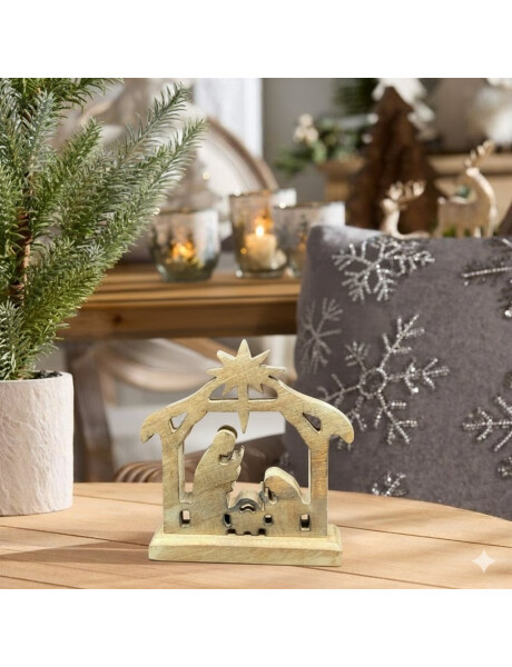 PESEBRE MADERA 20CM X 21CM PESEBRE MADERA 20CM X 21CM