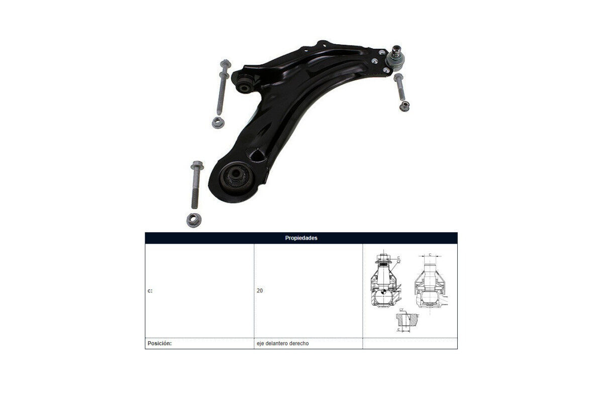 Parilla De Suspension Delantera Renault Kangoo 18-25 Der Parilla De Suspension Delantera Renault Kangoo 18-25 Der