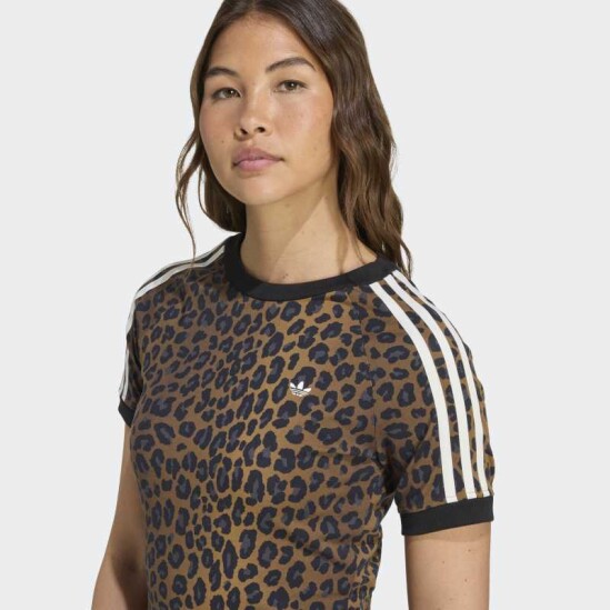 Remera Adidas Leopard Cali Marrón