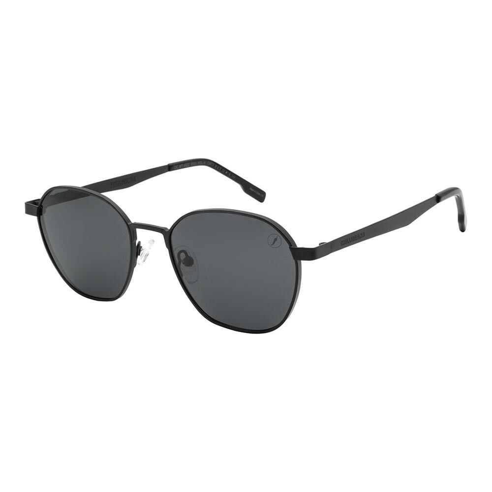 Lentes De Sol Ultralight Redondo De Acero Inoxidable Negro/Negro