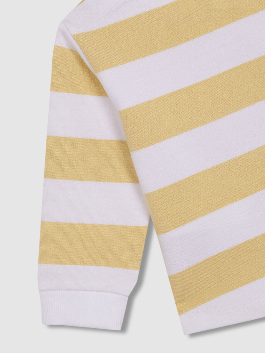 Sudadera De Rayas Con Print Blanco