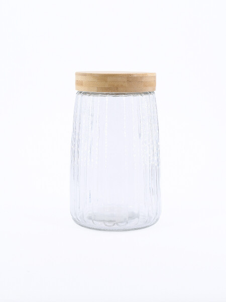 FRASCO CON TAPA DE MADERA CALGARY TRANSPARENTE