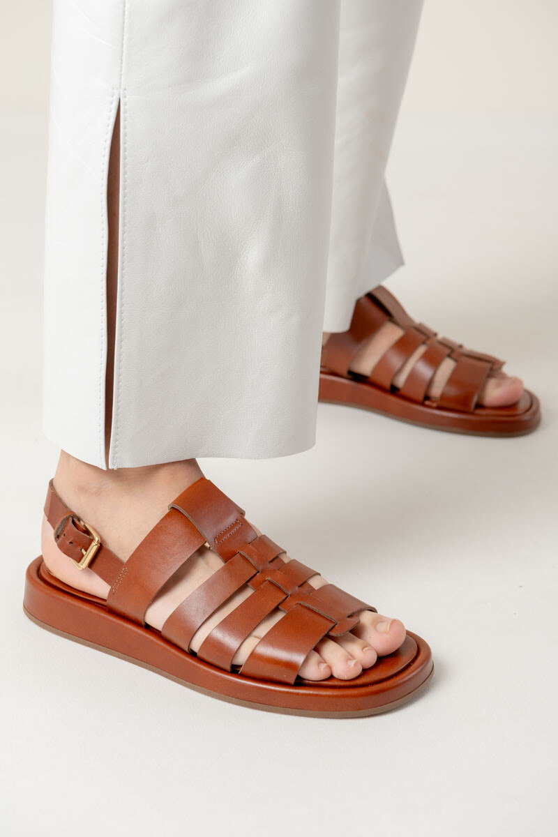 Sandalia afrodita - Cognac 