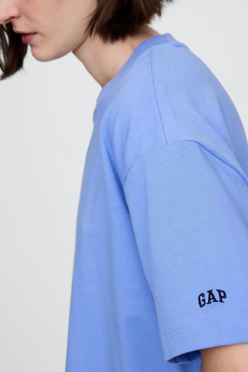 Remera Mini Logo Cropped Mujer Shirting Blue