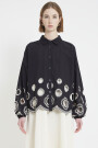 Camisa bordada Negro