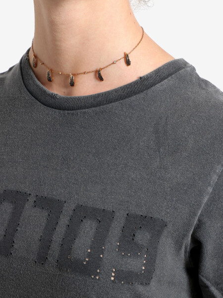 GOLDEN GOOSE - Remera Desgastada Entallada Gris