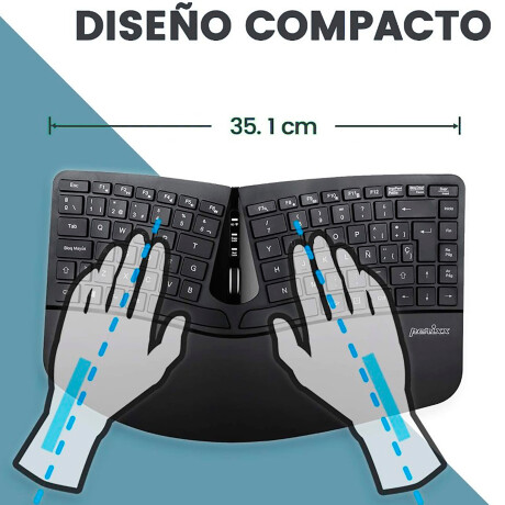 Combo Mouse Y Teclado Ergonómicos Inalámbricos Perixx 606 001