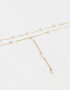 Collares Largos Perlas Collar Largo Con Perlas - Dorado