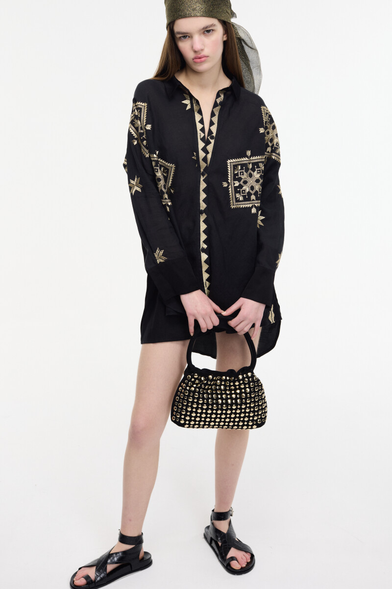 CAMISA BORDADA Negro