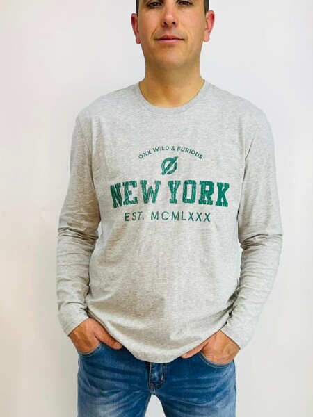 T-SHIRT OXX S006L NEW YORK GRIS