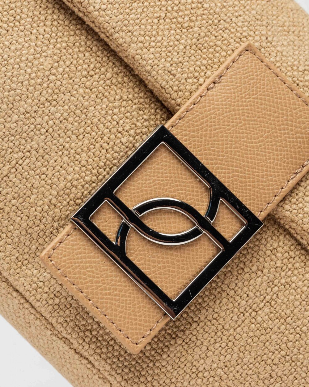 Cartera al hombro Signature en canvas Natural