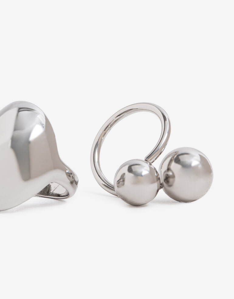 Sets Anillos Metal Sets Anillos, Metal Balls - Plateado Rodio