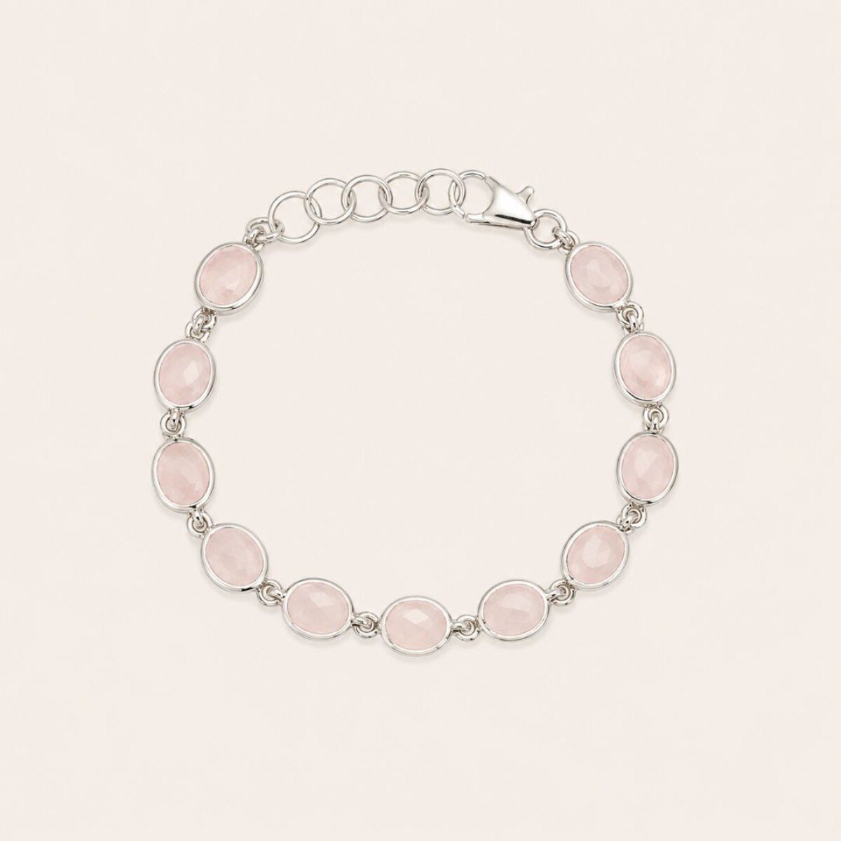Pulsera Guadalupe Cuarzo Rosa - Plata 925 