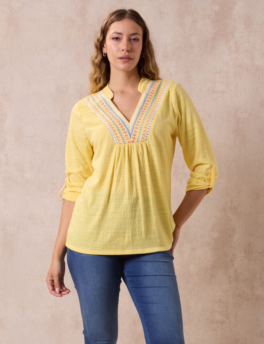 Blusa Bordada - Amarillo 