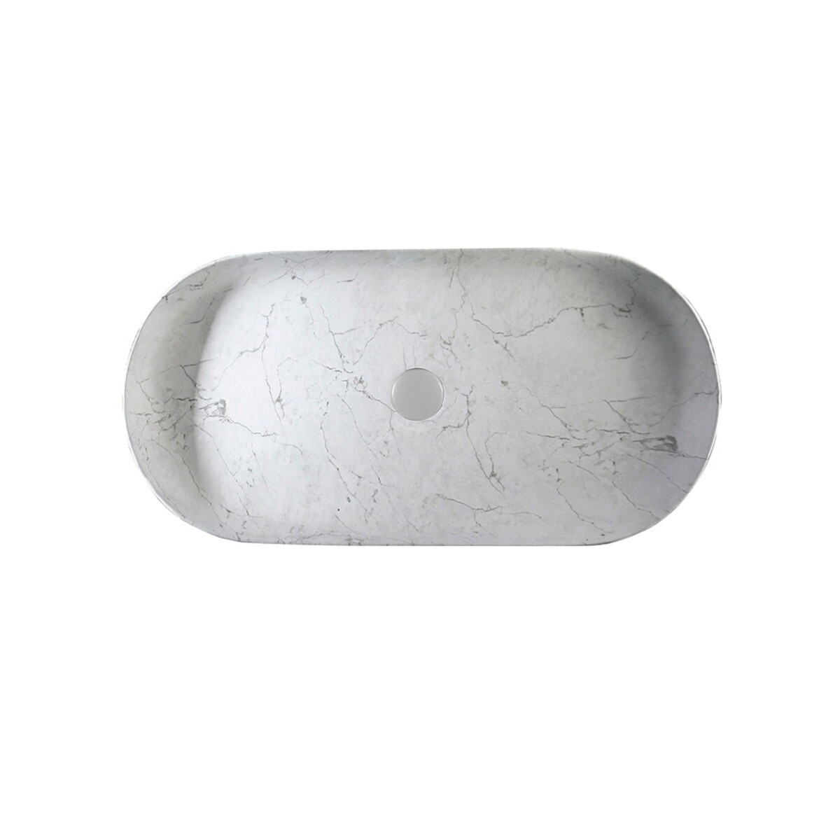 Bacha Ovalada De Apoyo Marmolada Linea Tibar 82X41.5X13.5 