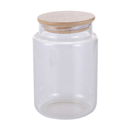 Frasaco vidrio tapa madera 800ml N/a