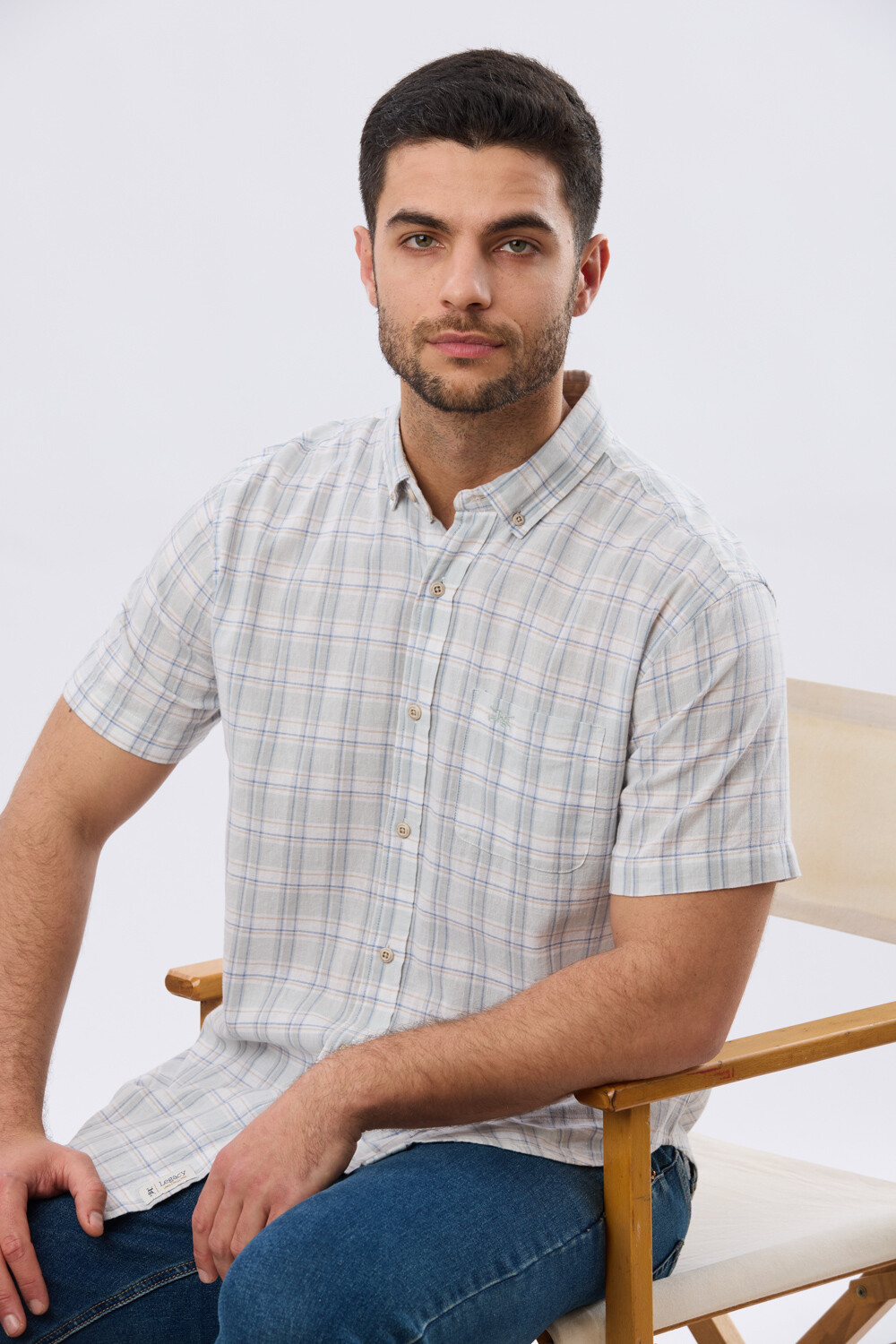 CAMISA CUADROS DE LINO Verde