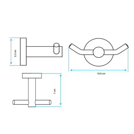 PERCHA METALICA DE BAÑO TIPO PERCHA LINEA MODENA ROSE GOLDEN BRONCE-ROSE GOLD