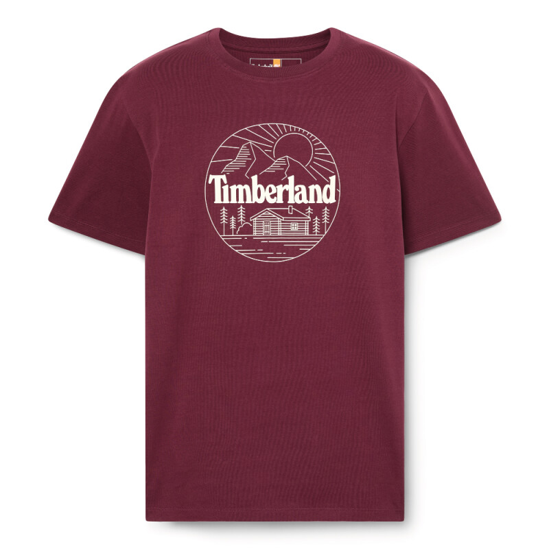 Polo Mountain Graphic Manga Corta Hombre Burgundy