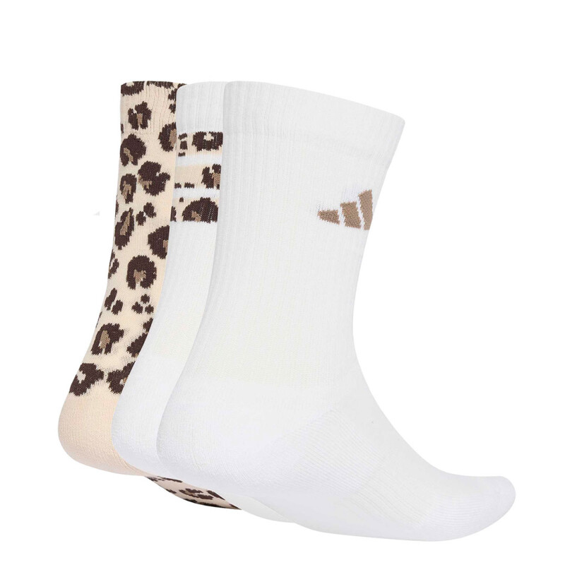 Medias de Mujer Adidas Leo Estampadas (3Pares) Blanco - Animal Print