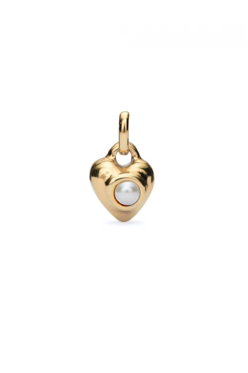 CHARM DE ALEACIÓN DE METALES BAÑADOS EN ORO 18K CON PERLA Charm