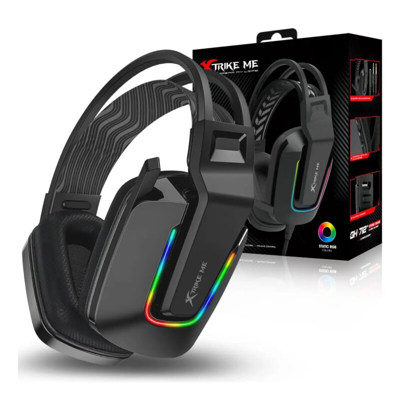Auriculares Gamer Xtrike Me Rgb Modelo Gh-712 USB Negro