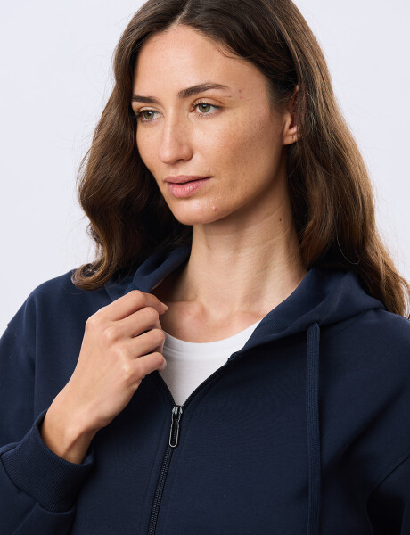 CAMPERA DE ALGODÓN CON CAPUCHA Azul