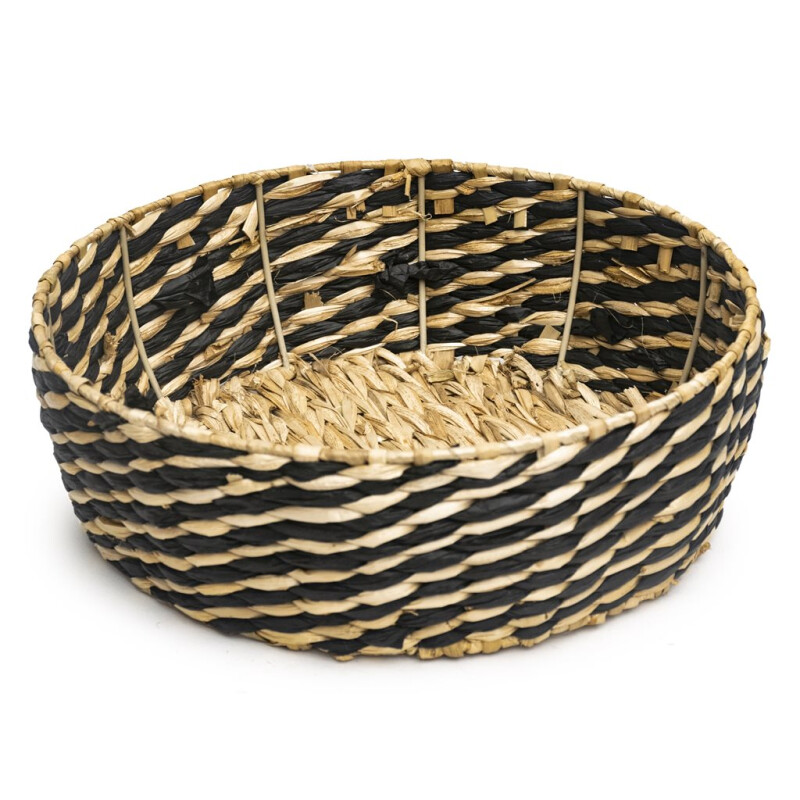 Canasta Decorativa Redonda De Fibra Natural - Grande Canasta Decorativa Redonda De Fibra Natural - Grande