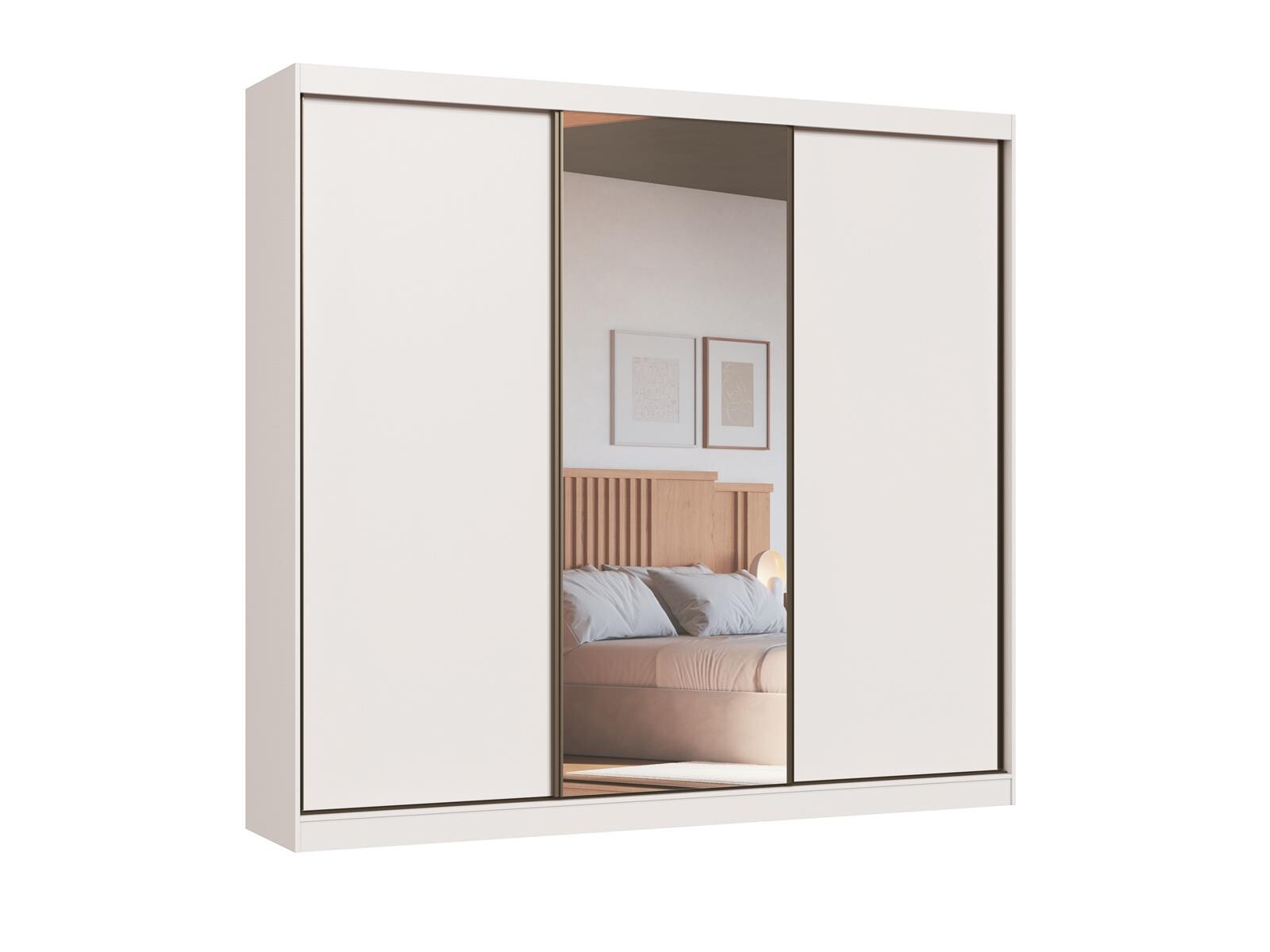 ROPERO IMPERIAL 3 PUERTAS MDF DE CORRER CON ESPEJO BLANCO 09271M-B 