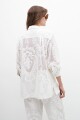 Camisa rejilla floral blanco