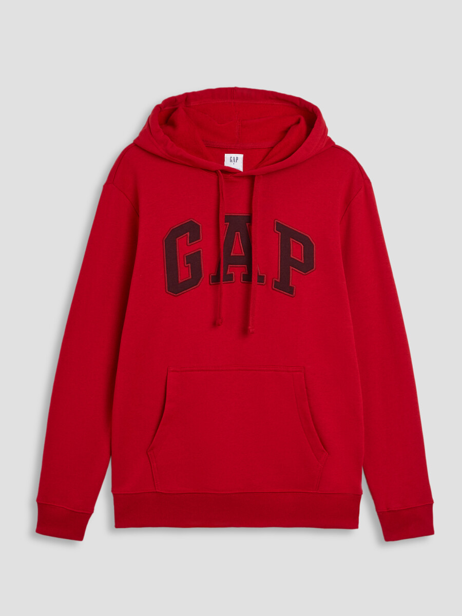 Buzo Canguro Logo Gap Con Felpa Hombre - Crimson Red 