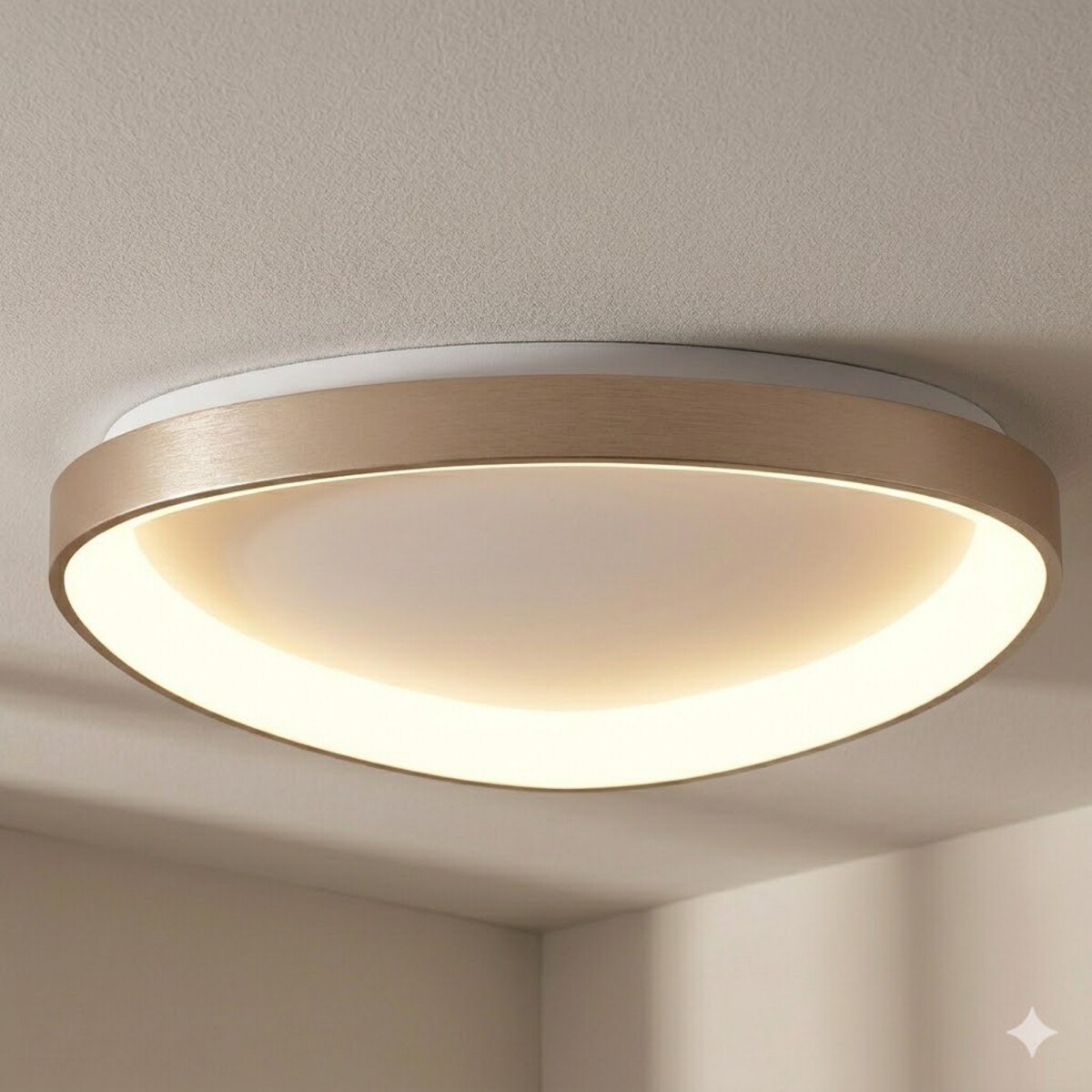 Plafón LED, Diseño triangular, Dimerizable 48W 65CM - DORADO 