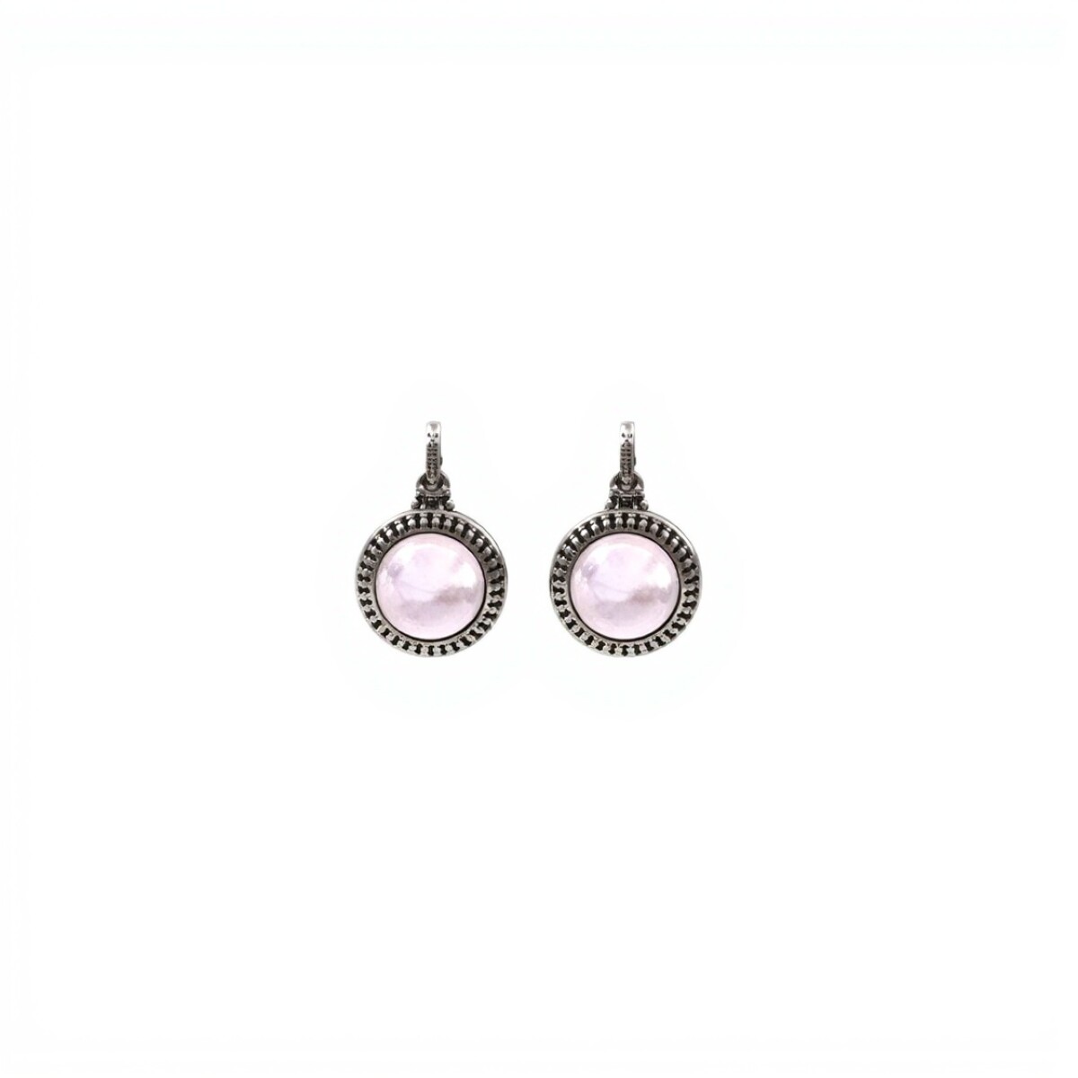Caravanas colgantes circulos rosa - Plata 925 -Zirconia rosa -CA3924 - conpiedra 