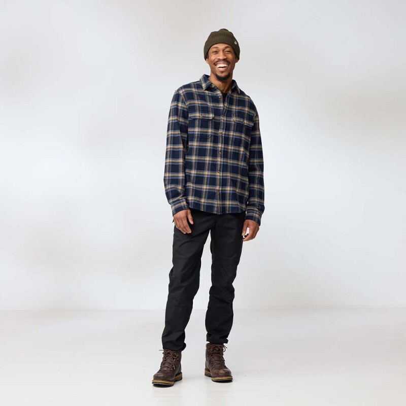 Camisa Fjallraven Ovik Heavy Flannel Shirt M Hombre Dark Navy-buckwheat Brown