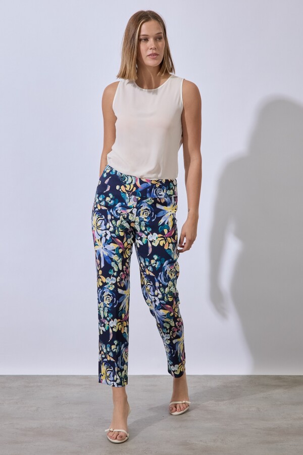 Pantalon Printed MULTI/AZUL