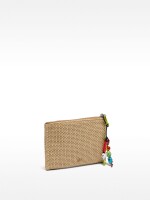 Monedero Con Efecto Rafia beige