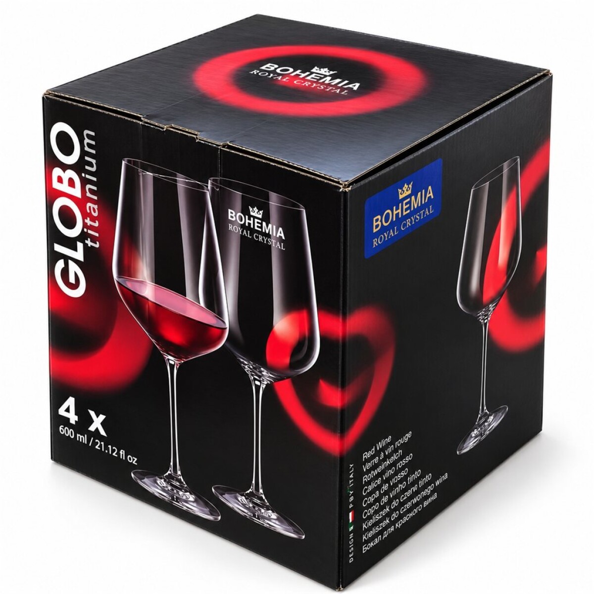 SET 4 COPAS VINO TINTO 600ML GLOBO BOHEMIA 
