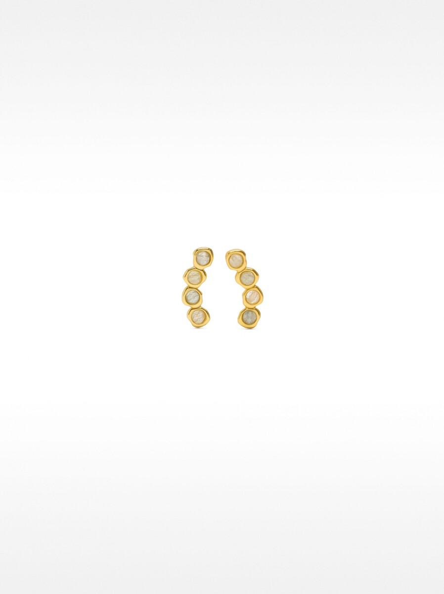 Pendientes Con Circonitas - Plata De Ley 925 - verde 