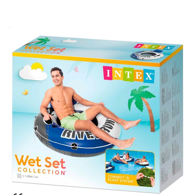 INTEX GOMON INFLABLE C/RESPALDO + POSAVASOS 135 CM DE DIAMETRO RIVER RUN I Intex Gomon Inflable C/respaldo + Posavasos 135 Cm De Diametro River Run I