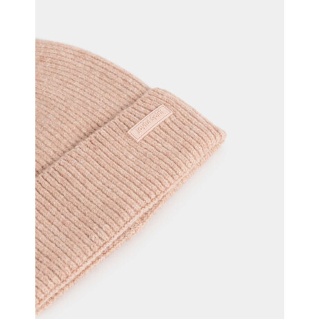 Gorro Tejido Con Pompón Rosa Viejo