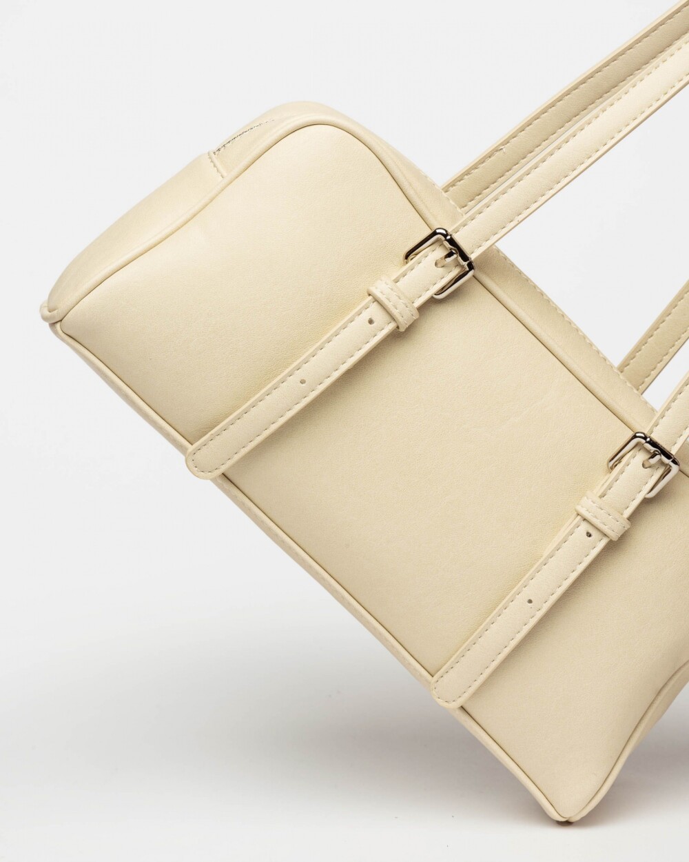 Cartera al hombro Lagoon en efecto cuero liso Natural