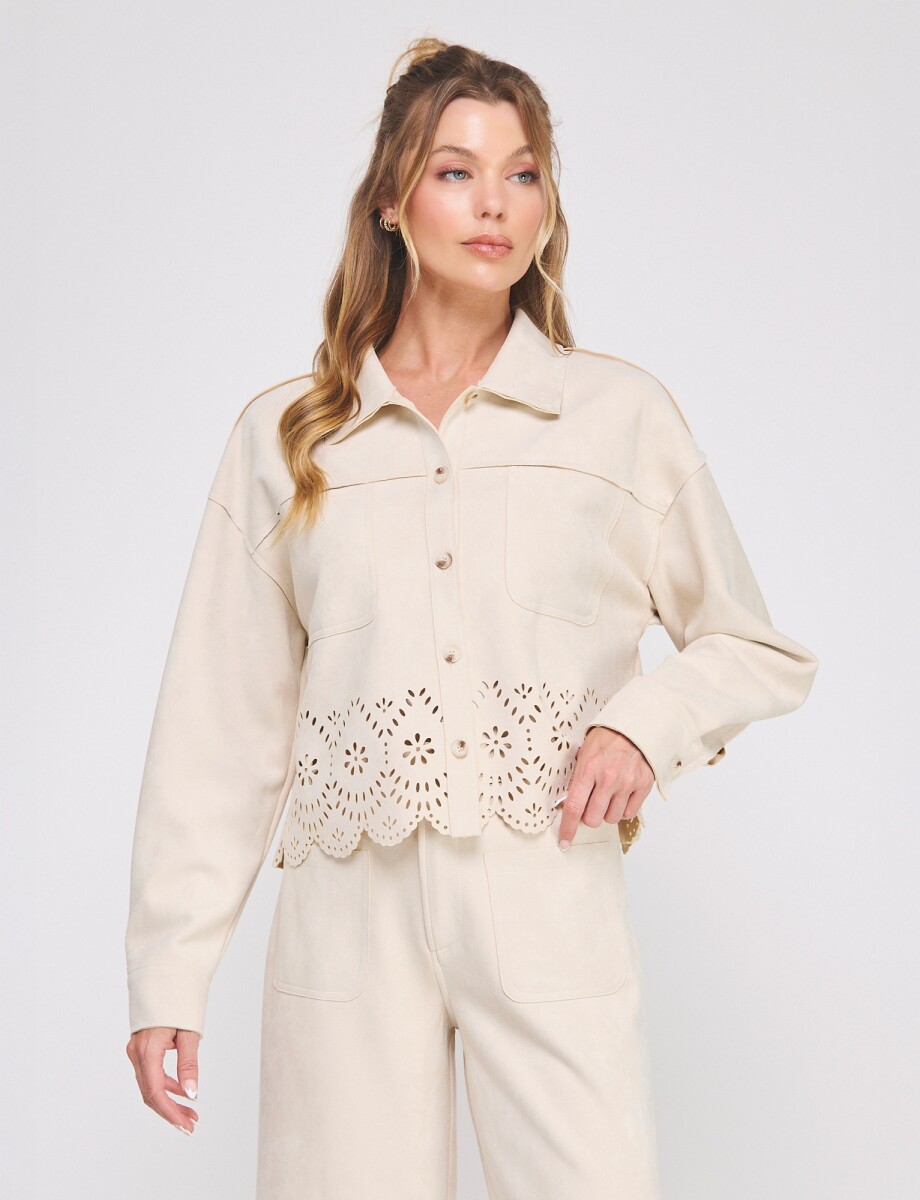 Chaqueta Suede - Beige Claro 