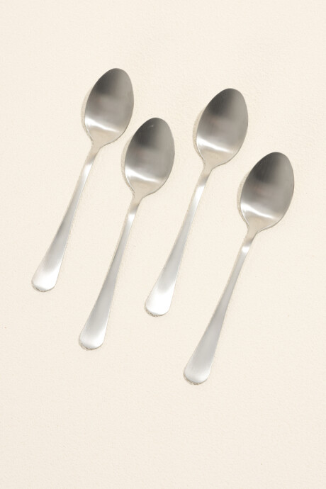 Cuchara De Té Olivo Set 4 Un. Plateado Color Unico