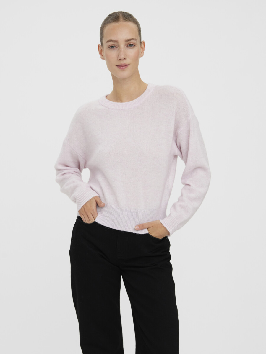 Sweater Vigga Clásico Efecto Blusa - Lavender Fog 