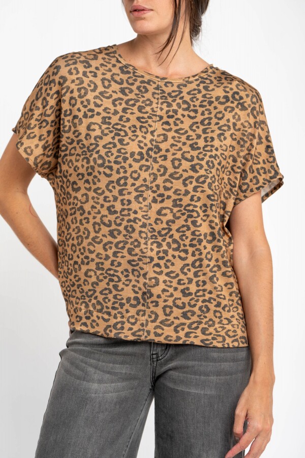 Remera Print Marrón