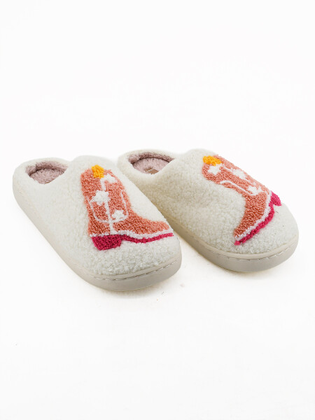 PANTUFLA COWGIRL BLANCO