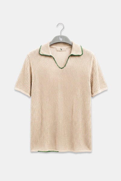 EMBROIDERED POLO SHIRT Cream