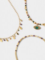 Set De Collares Con Piedras multicolor