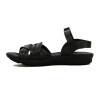 Country Sandalia Dama Casual Cuero Tiras Combinada Cruzadas Negro